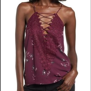 Brand New Wayf Posie Strappy Cami - Burgundy - Med
